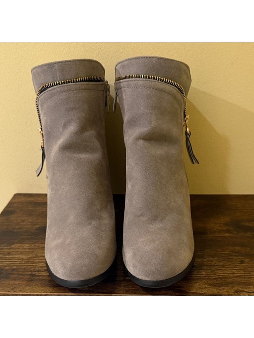 Bviennic UK Taupe Ankle Boots Women’s Boho Bootie Casual Shoes women’s Heels 40